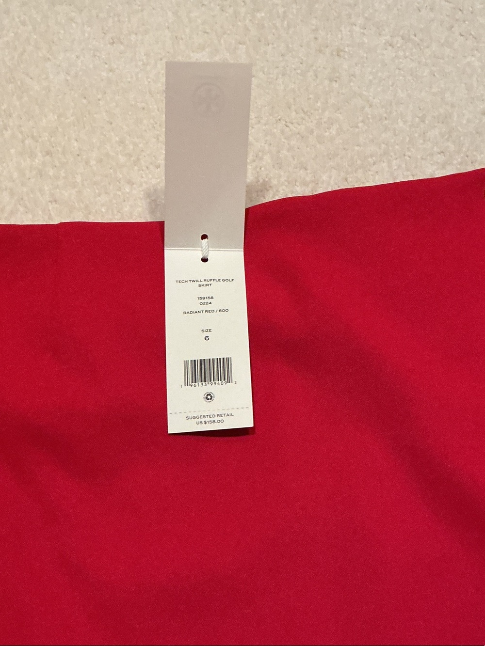 Tory Burch Red Ruffle-Trim Skort - Picture 2 of 4